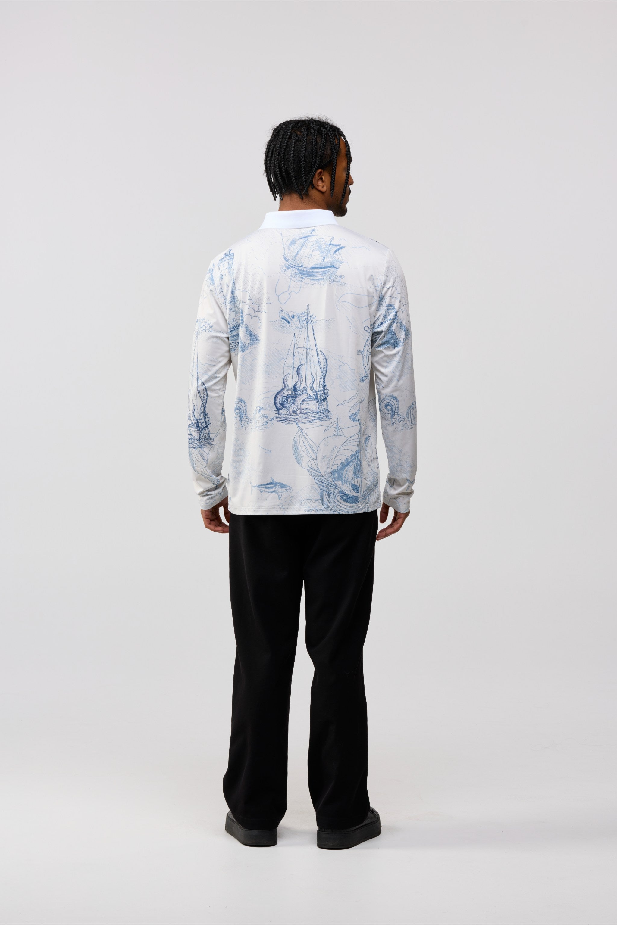 Kraken Domain sun-protective long sleeve shirt. Stylish, lightweight, and built for adventure. Durable polyester fabric with UPF 50+. Available at upfofficial.com