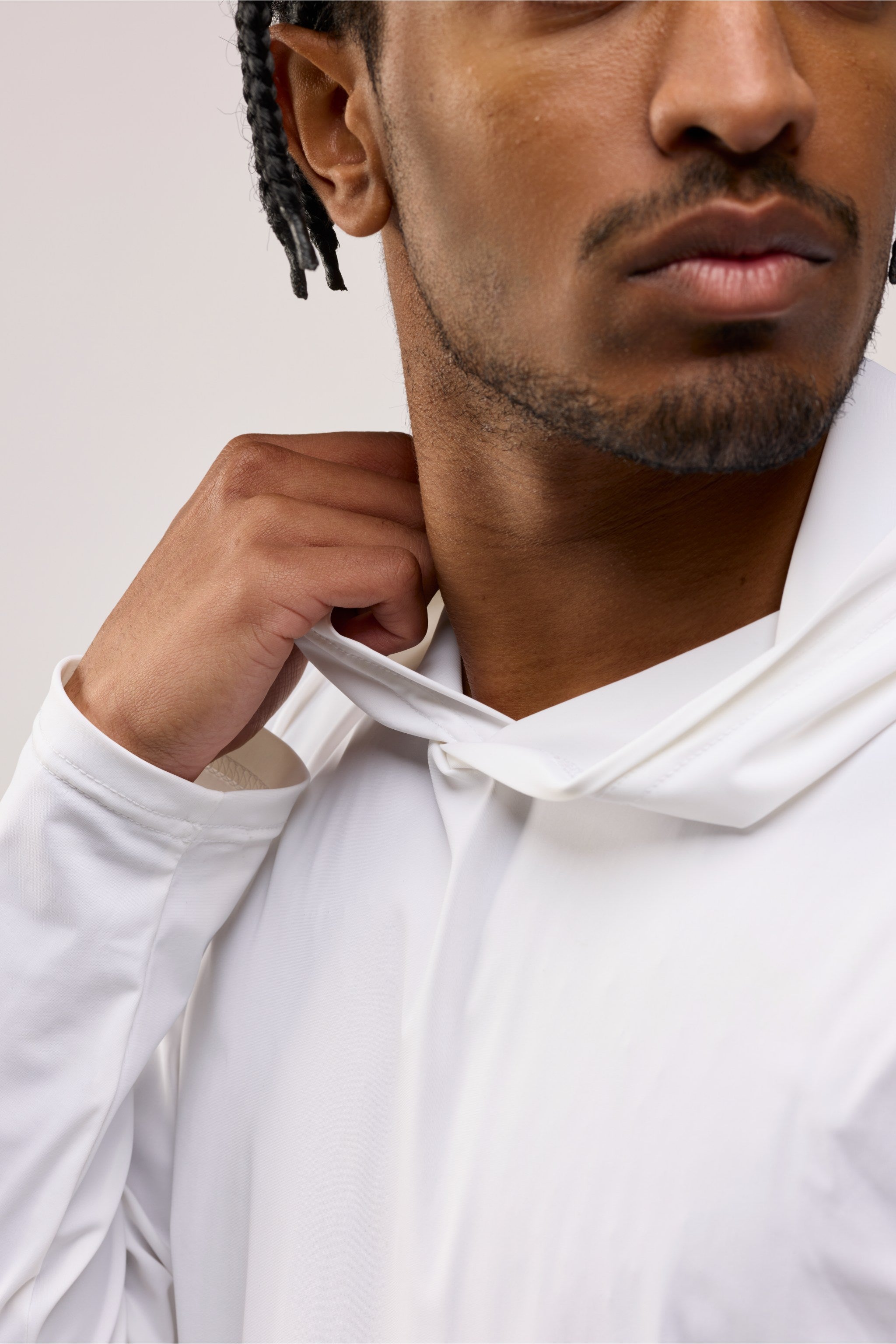White Nylon-Spandex Sun Shirt – Men’s Fit.