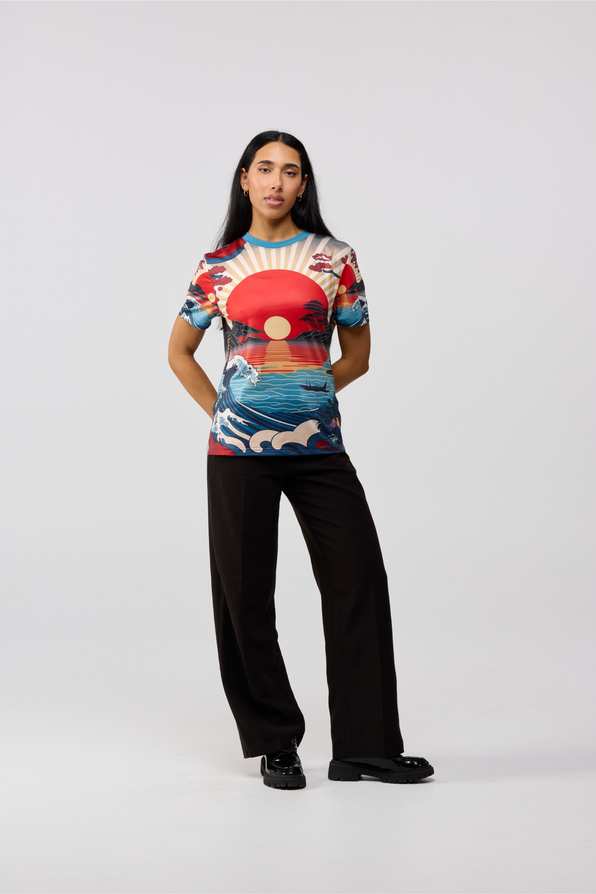 Women’s Pacific Aura printed short sleeve crewneck – front view