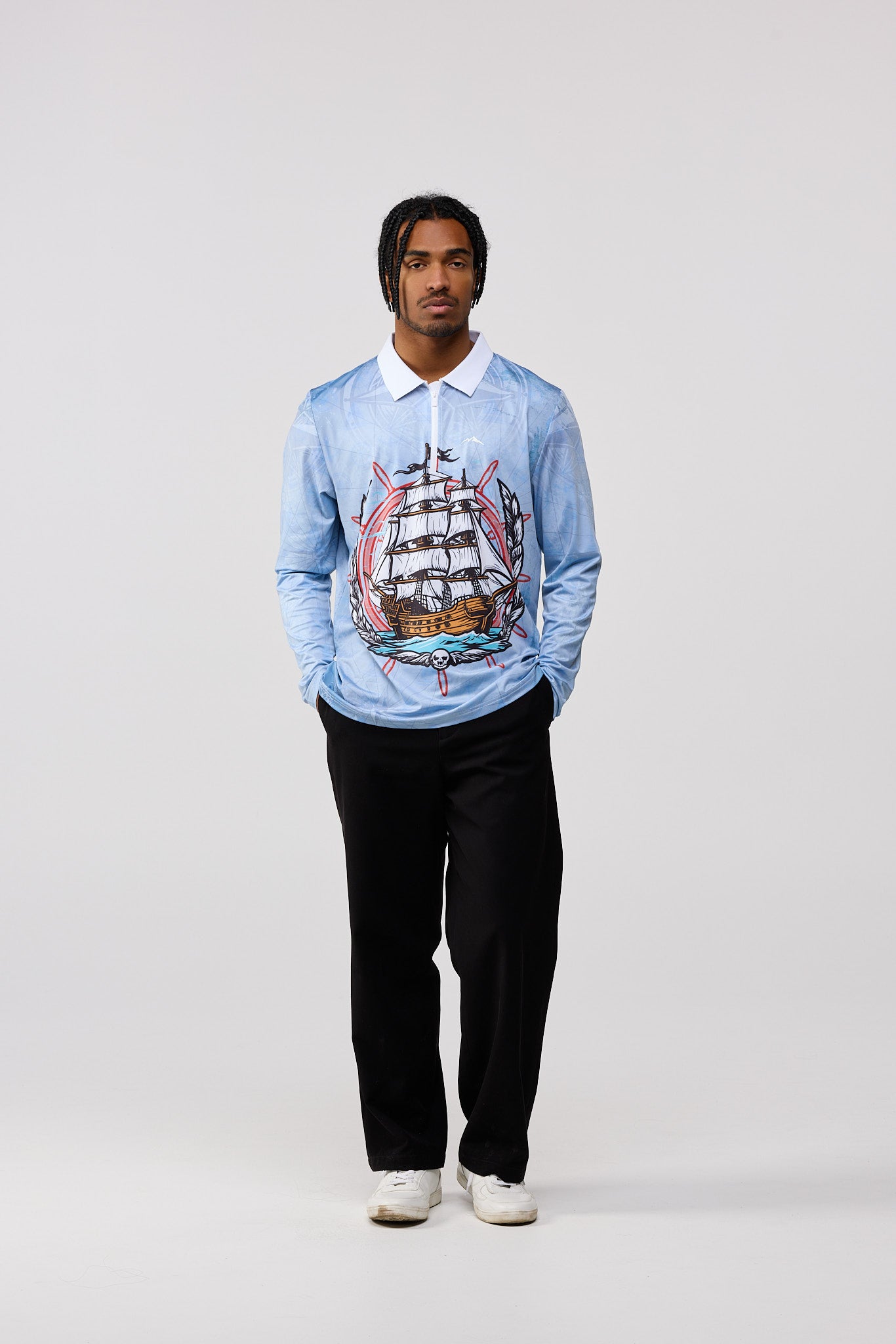 Blackwater Marauder UPF 50+ men's long sleeve fishing shirt with moisture-wicking fabric. Elite sun protection for anglers, boaters, and outdoor adventurers.
