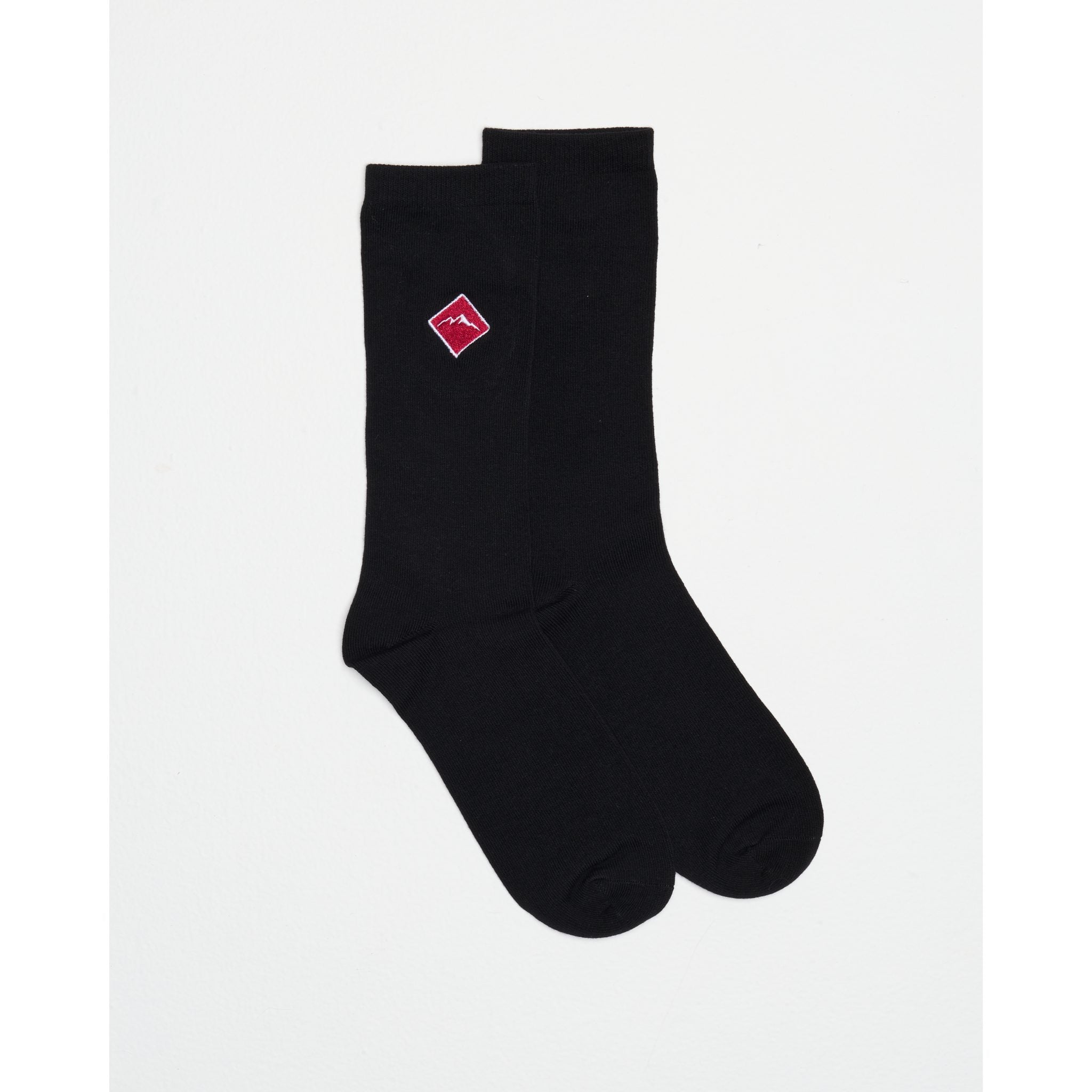 Black Diamond Emblem Sock with red embroidered logo.