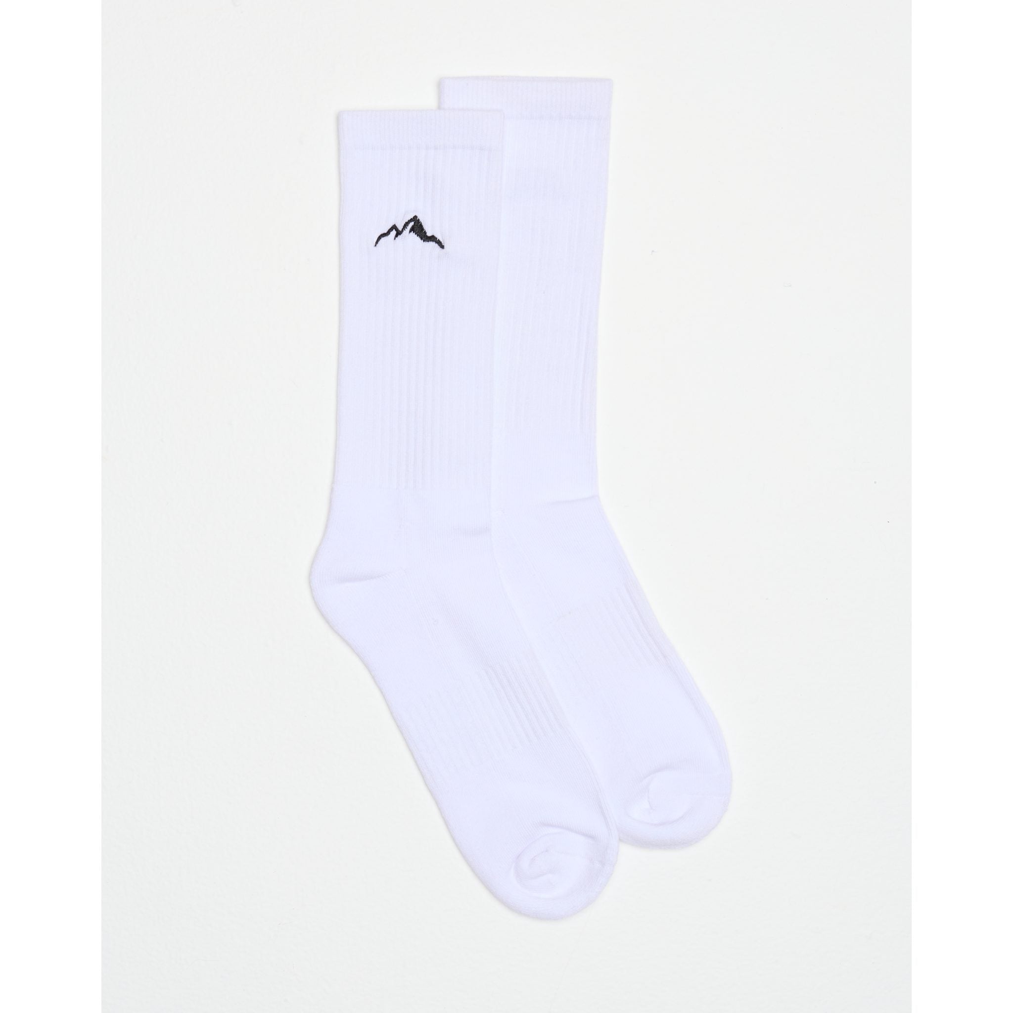 White Mont Emblem Sock with embroidered mountain logo.