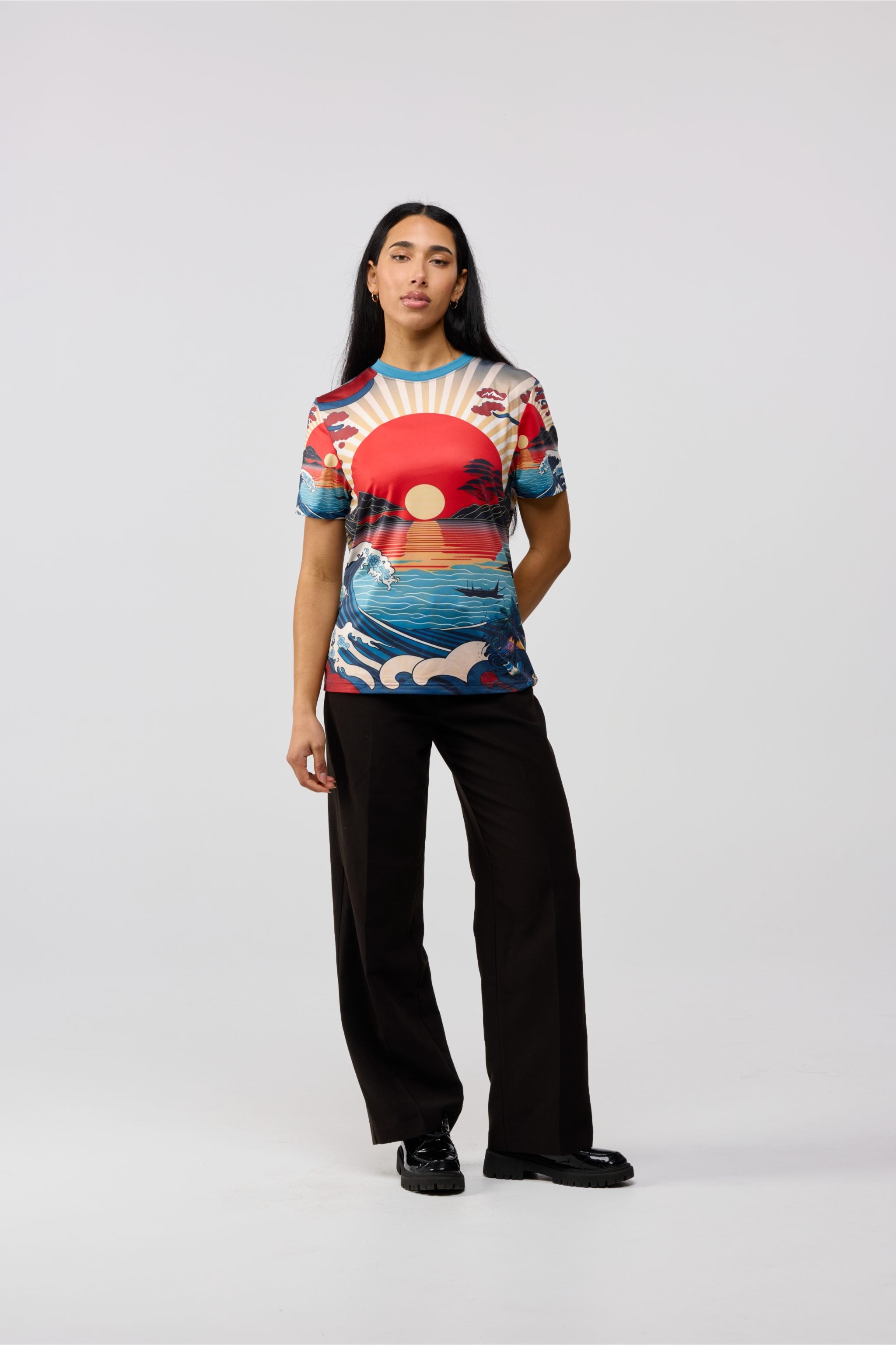 Women’s Pacific Aura printed short sleeve crewneck – front view