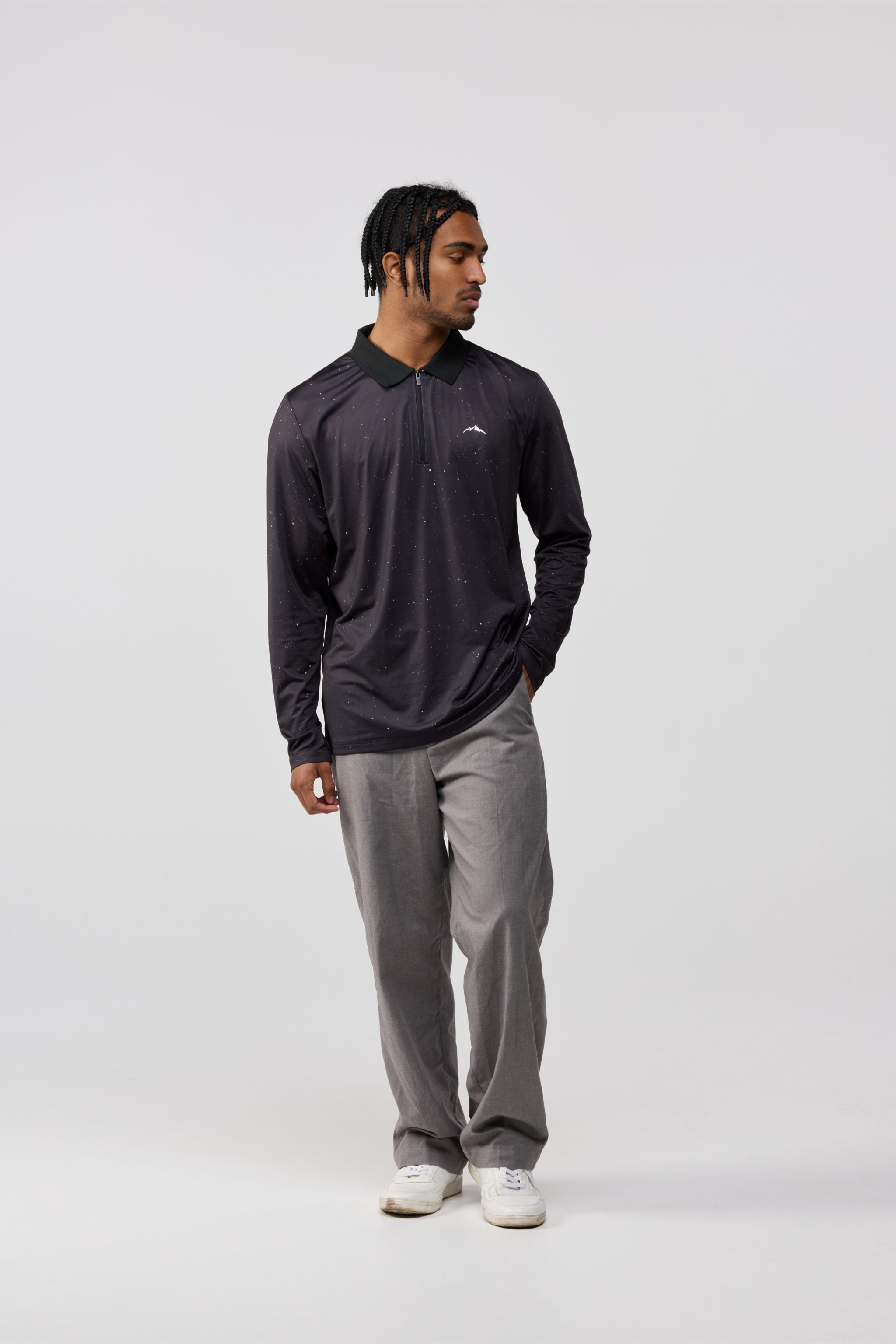 soft and stylish Solar Line men’s Shirt front view – clean black finish